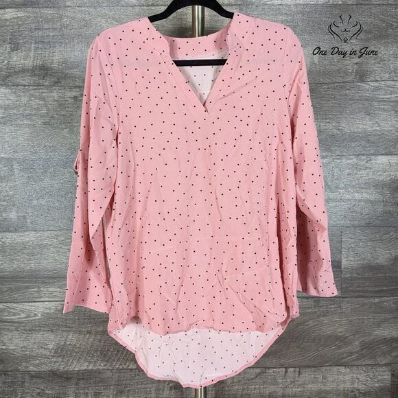 Floerns Polka Dot V Neck Long Sleeve Top Size M - Picture 1 of 6